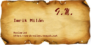 Imrik Milán névjegykártya